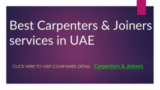 Best Carpenters & Joiners services  in UAE