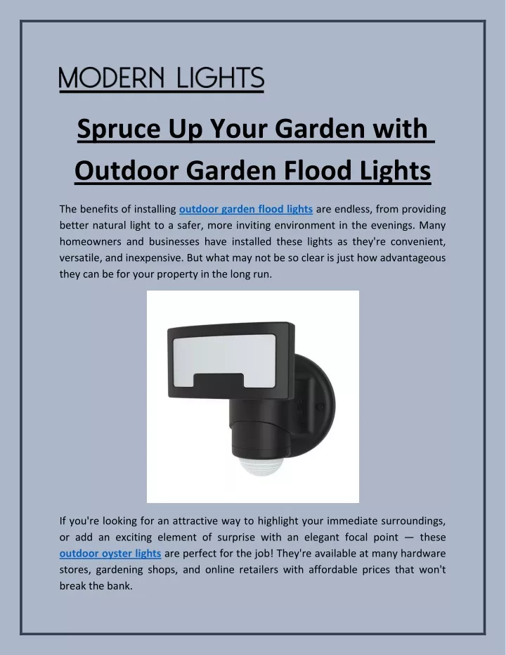 spruce up your garden with outdoor garden flood