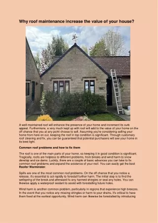 why roof maintenance increase the value of your