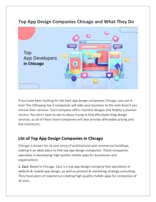 Top App Design Companies Chicago and What They Do