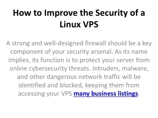 how to improve the security of a linux vps
