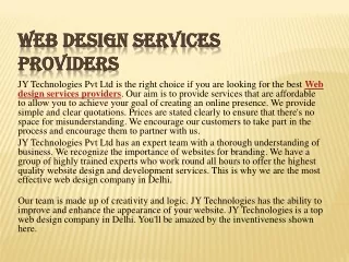 Web design services providers