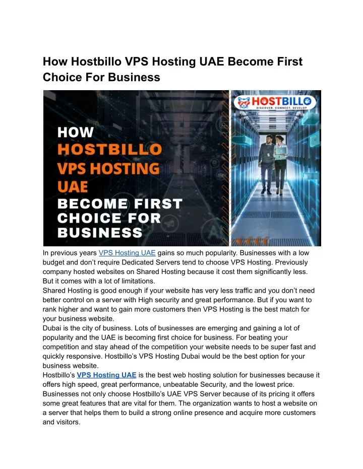 how hostbillo vps hosting uae become first choice