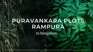 puravankara plots rampura in bangalore