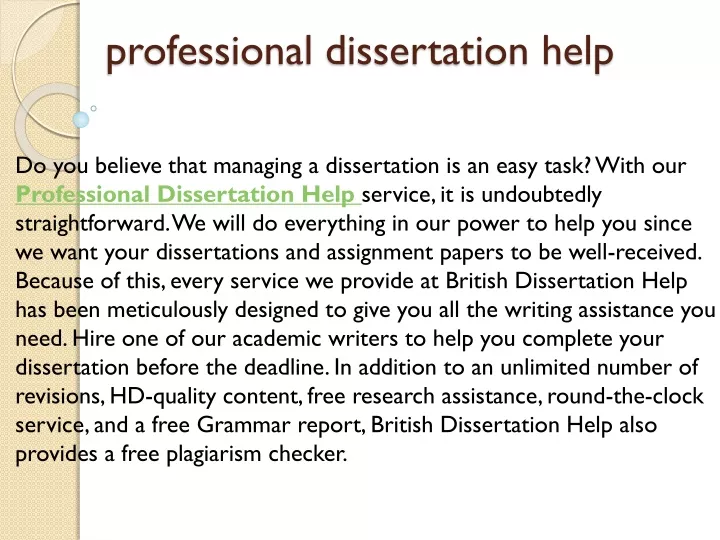 professional dissertation help