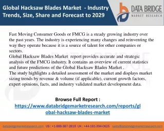 global hacksaw blades market industry trends size
