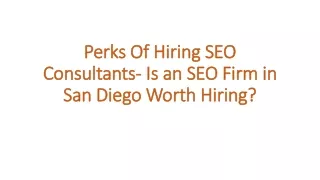Perks Of Hiring SEO Consultants Is an SEO Firm in San Diego Worth Hiring