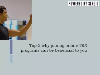 Why joining online TRX programs