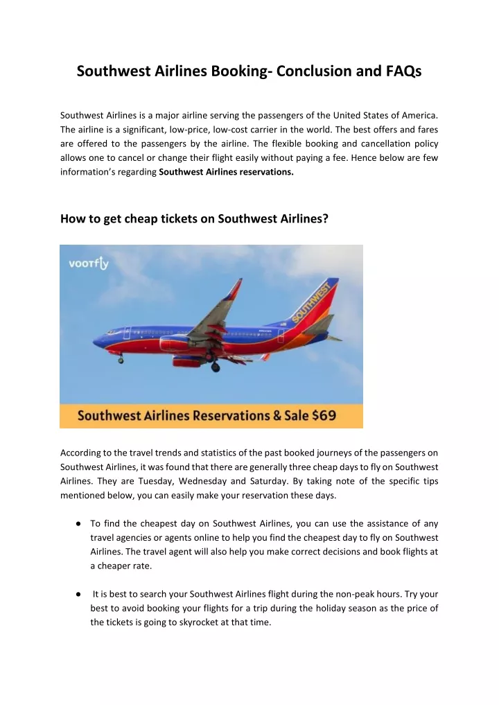 southwest airlines booking conclusion and faqs
