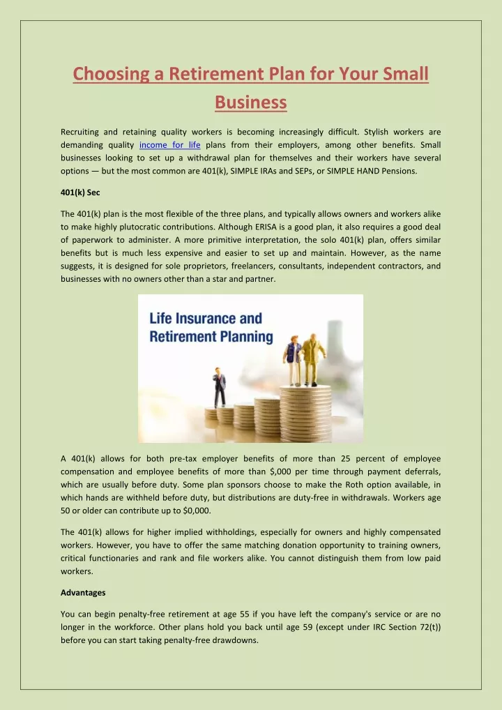 PPT - Choosing A Retirement Plan For Your Small Business PowerPoint ...