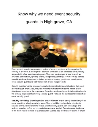 know why we need event security