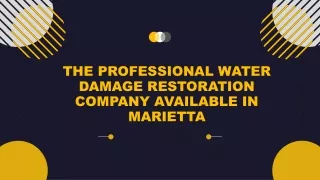 The Professional Water Damage Restoration Company Available in Marietta