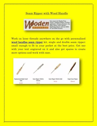 seam ripper with wood handle