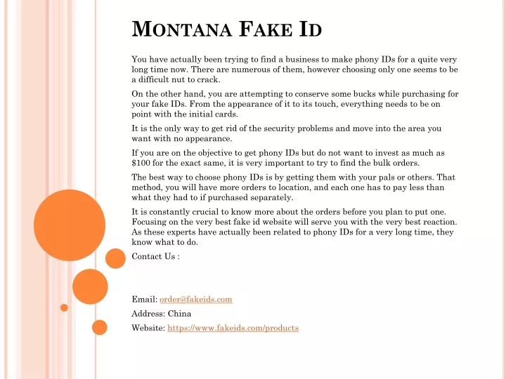 montana fake id