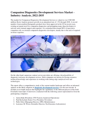 companion diagnostics development services market