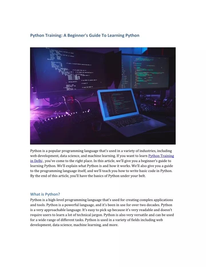python training a beginner s guide to learning