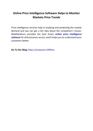 online price intelligence software helps