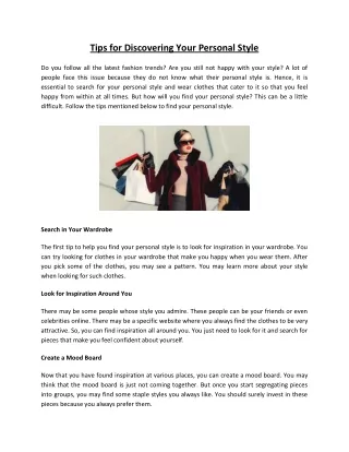 Tips for Discovering Your Personal Style