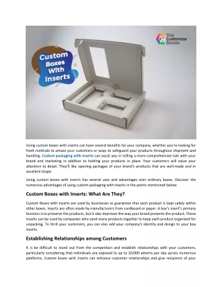 using custom boxes with inserts can have several