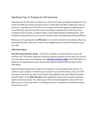 Significant Tips To Prepare For IAS Interview