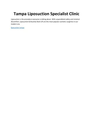 tampa liposuction specialist clinic