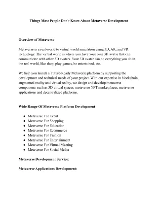 things most people don t know about metaverse