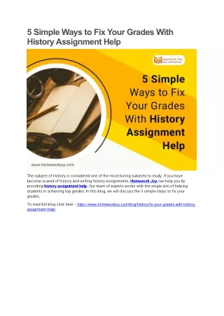 5 simple ways to fix your grades with history