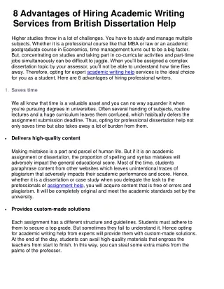 8 advantages of hiring academic writing services