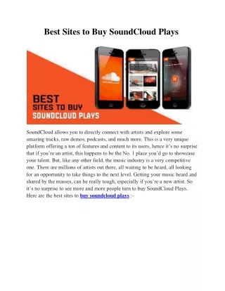 Best Sites to Buy SoundCloud Plays
