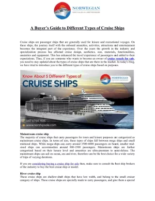 a buyer s guide to different types of cruise