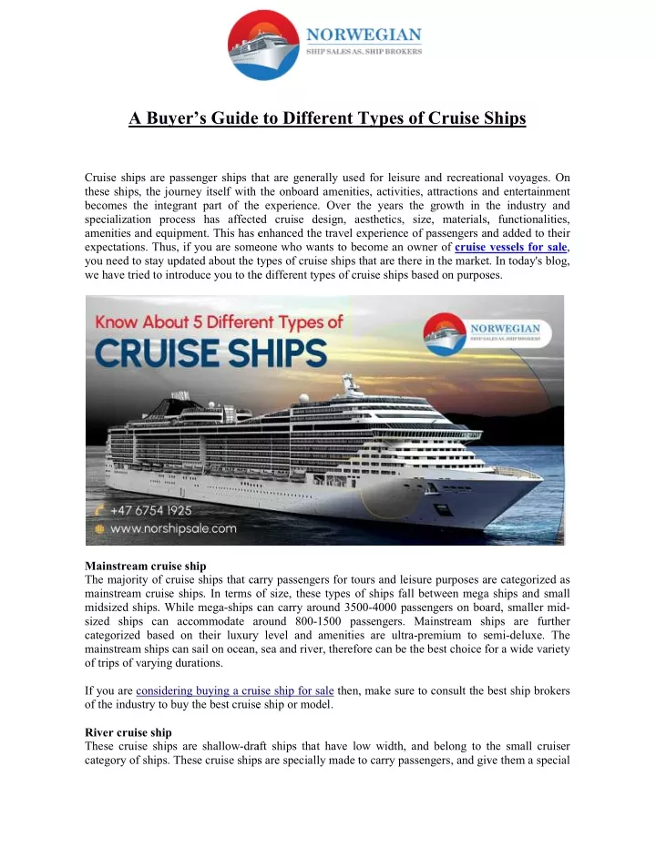 a buyer s guide to different types of cruise