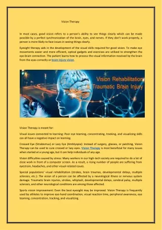 Vision Therapy