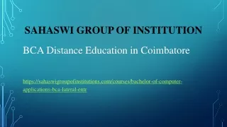 BCA Distance Education in Coimbatore