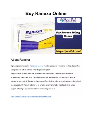 Buy Ranexa Online