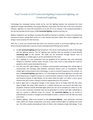 top 5 trends in iot connected lighting connected