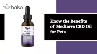 Know the Benefits of Medterra Cbd Oil for Pets