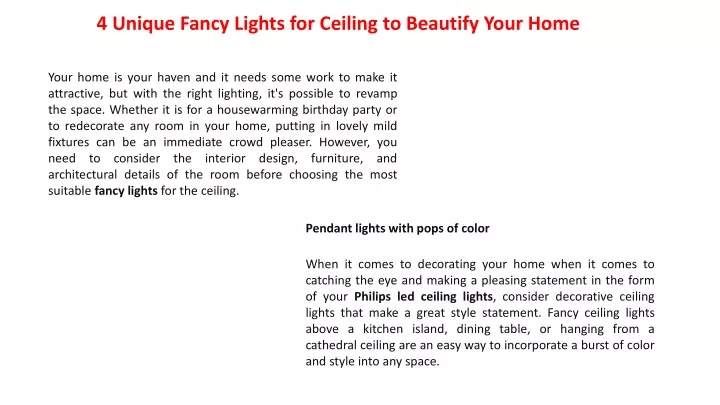 4 unique fancy lights for ceiling to beautify