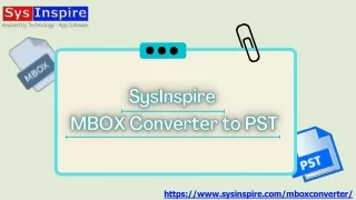 SysInspire MBOX Converter to PST
