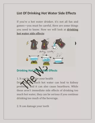 list of drinking hot water side effects