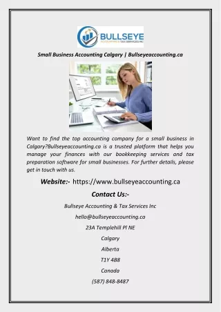 Small Business Accounting Calgary  Bullseyeaccounting.ca
