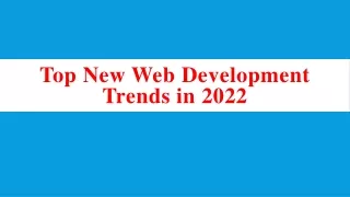 top new web development trends in 2022