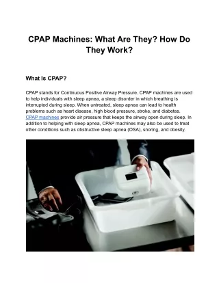cpap machines what are they how do they work