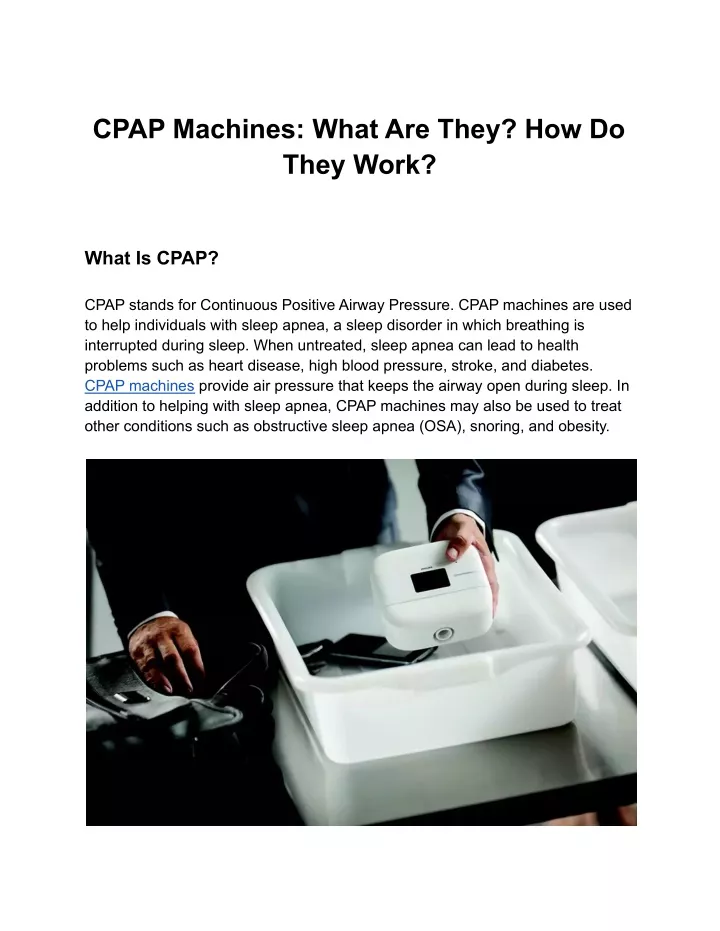 cpap machines what are they how do they work