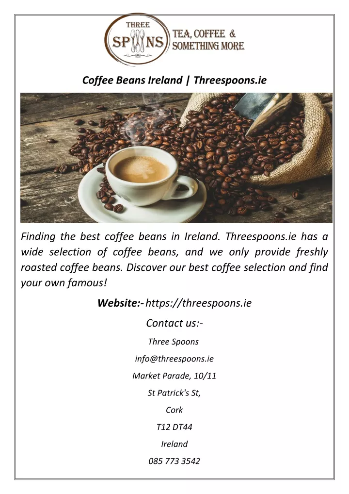 coffee beans ireland threespoons ie