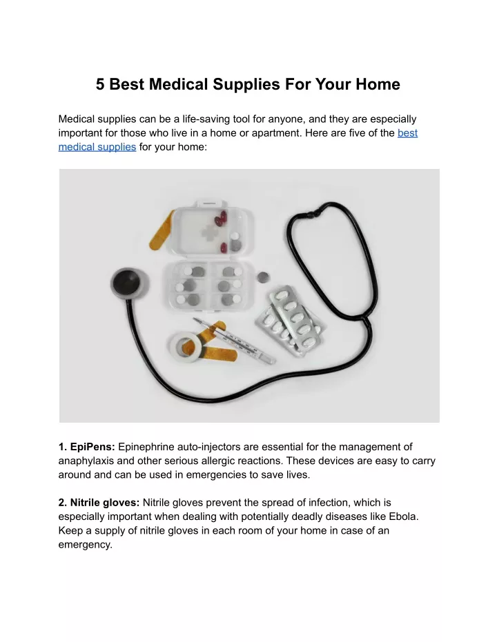 5 best medical supplies for your home