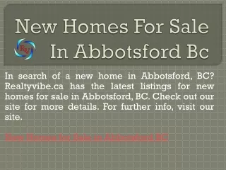 New Homes For Sale In Abbotsford Bc | Realtyvibe.ca