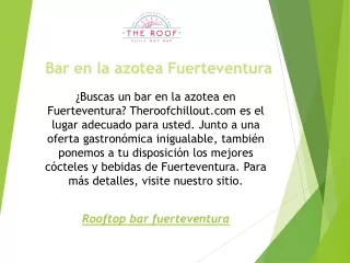 Bar en la azotea Fuerteventura  Theroofchillout.com