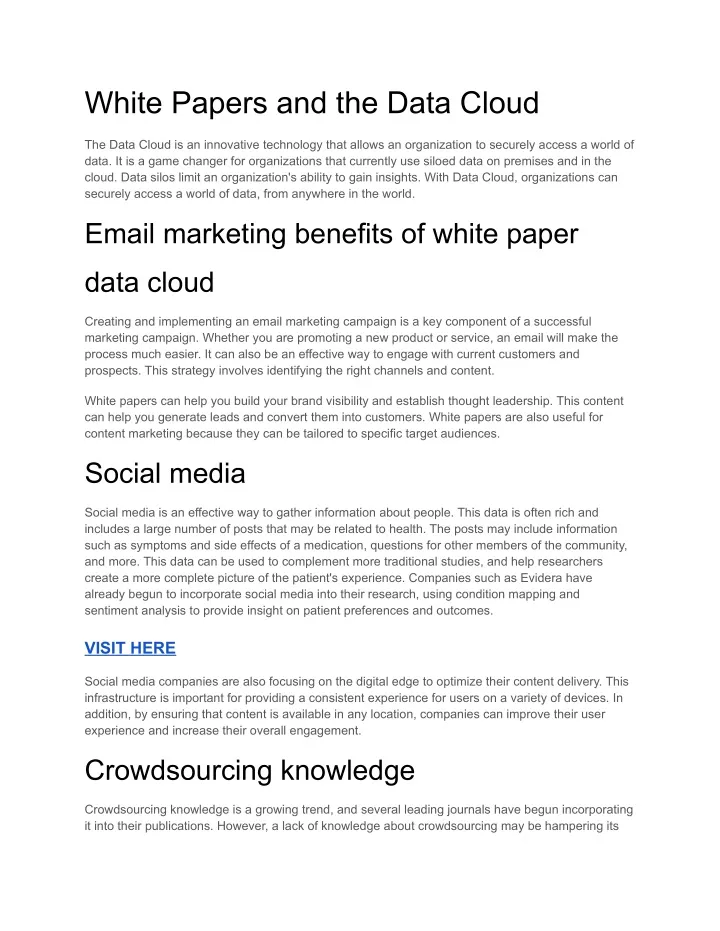 white papers and the data cloud