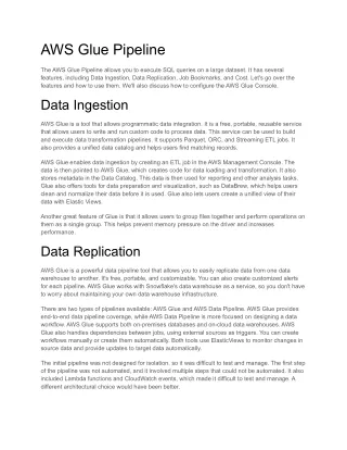 aws glue pipeline